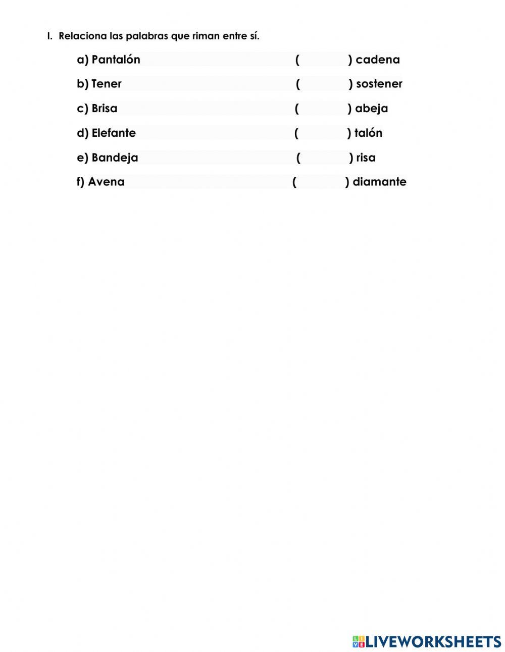 Examen de español 2°