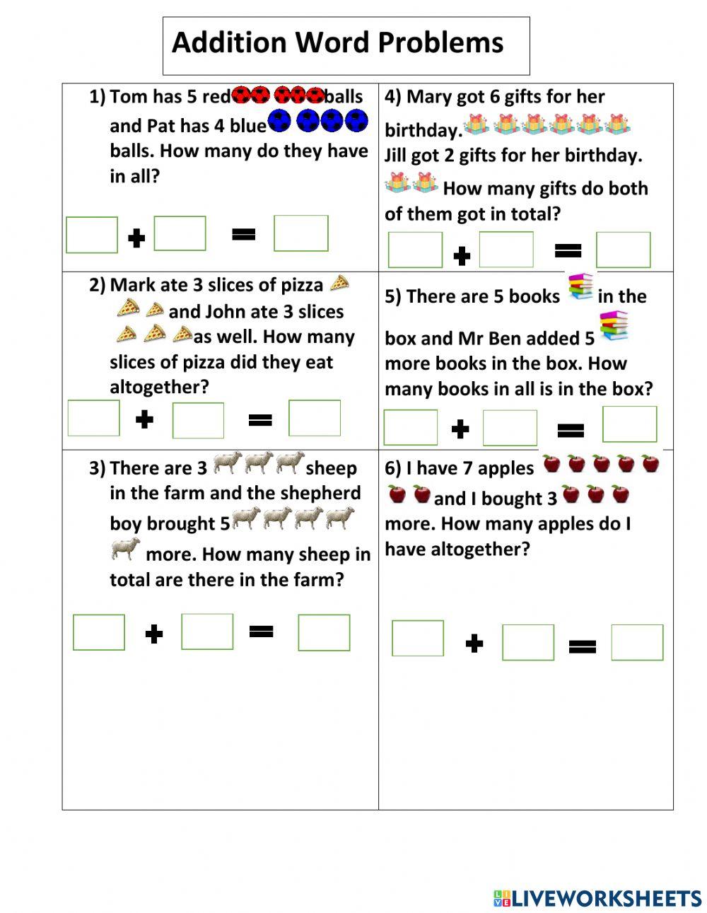 Addition Word Problems