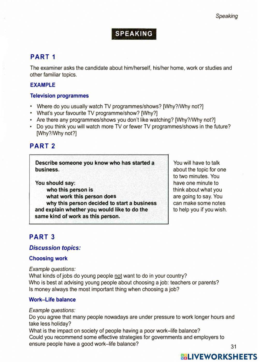Ielts 13 - Test 1 - Speaking