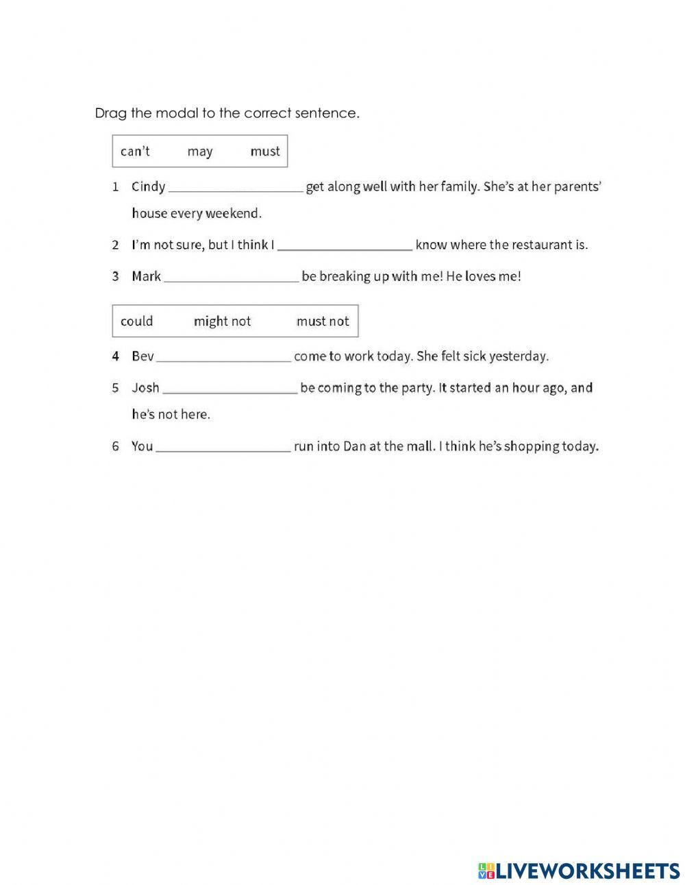 Modals for speculation in present