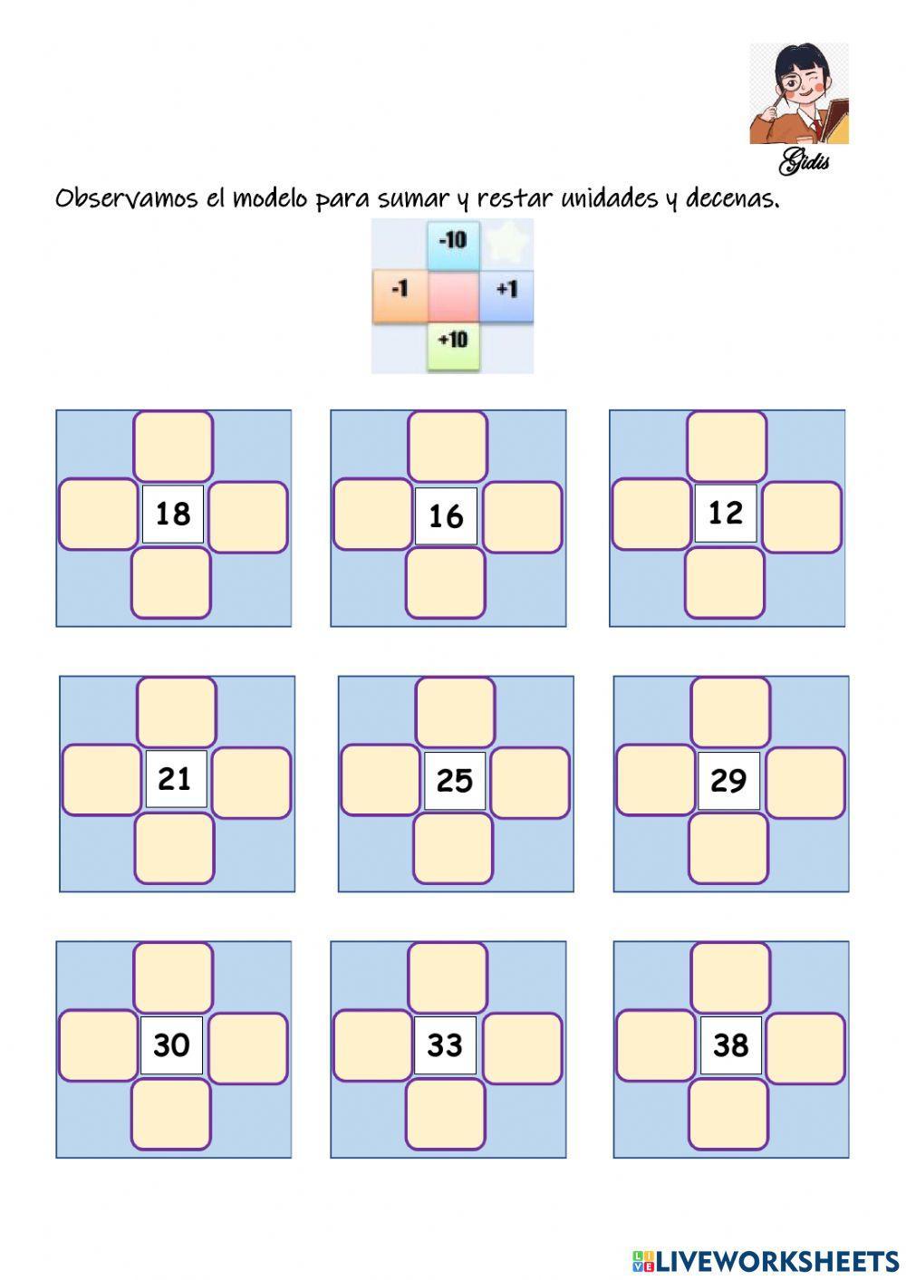Suma y resta con unidades y decenas