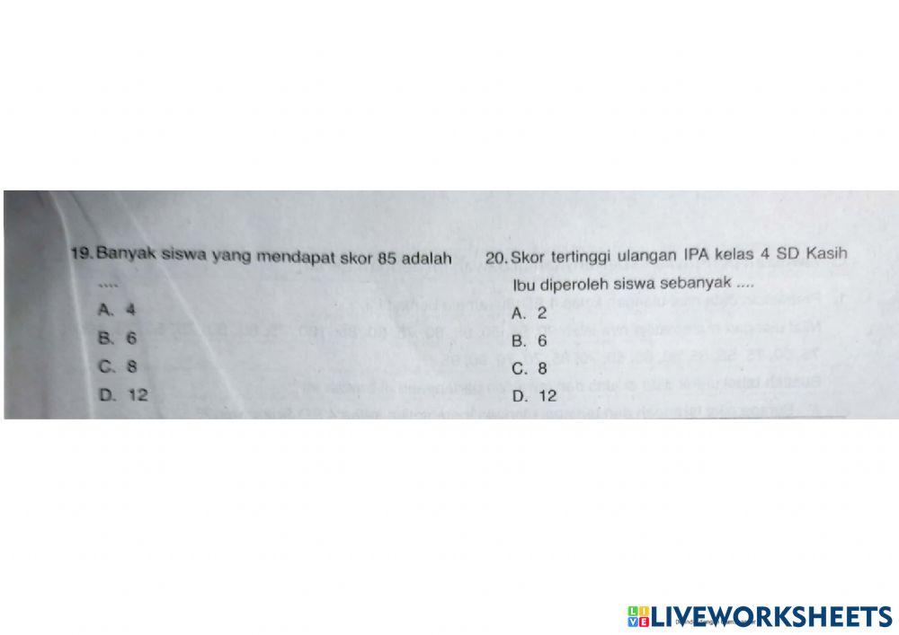 Ulangan Harian Statistika kelas 4