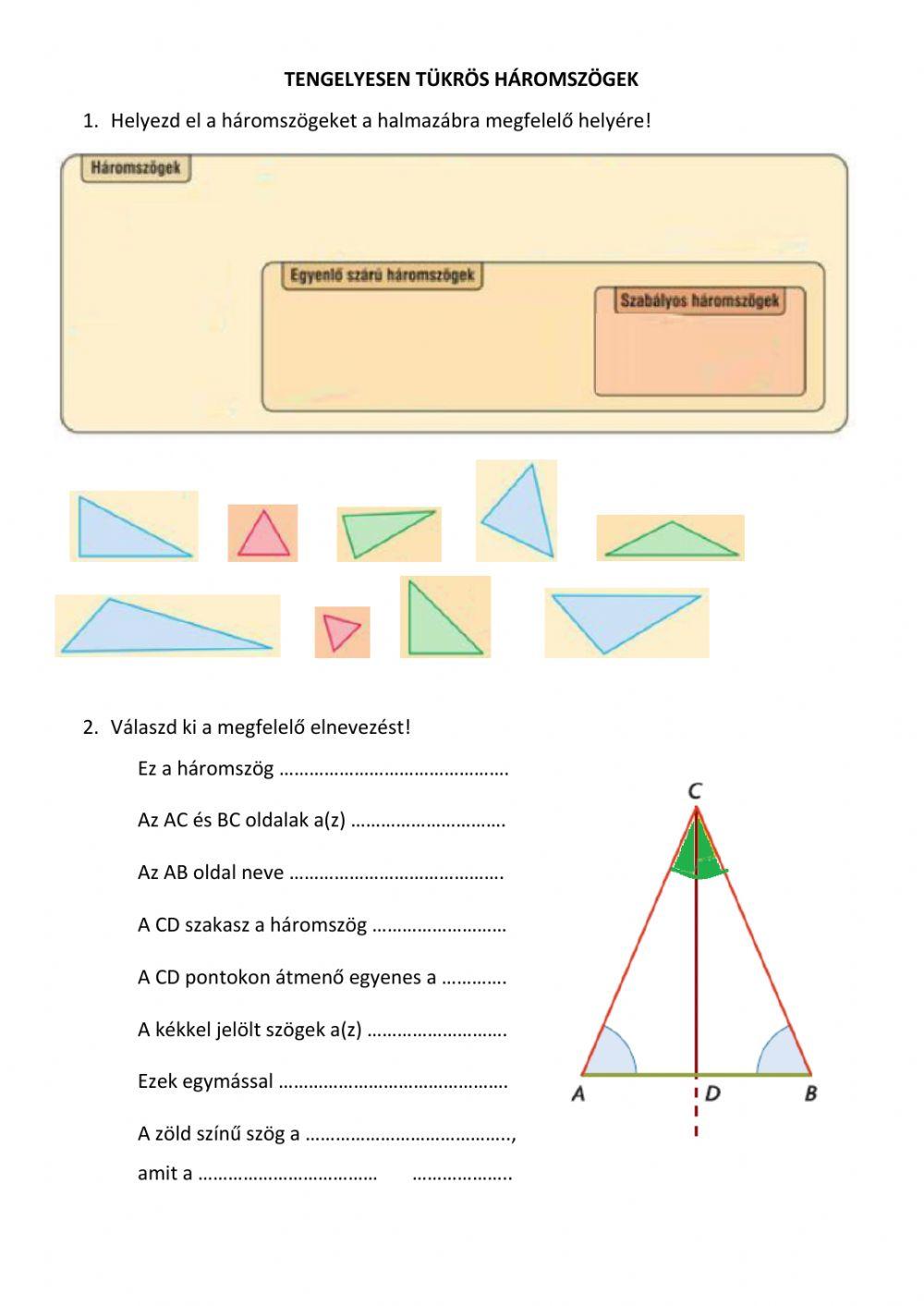 Tengelyesen tükrös háromszögek