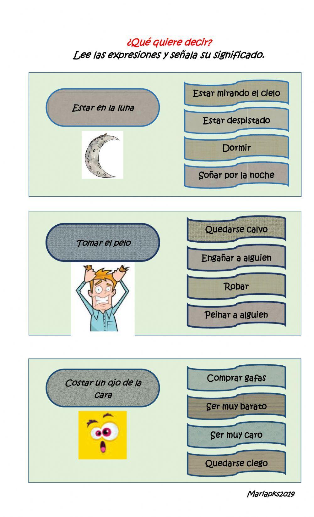 Expresiones - frases hechas ¿Qué quiere decir?