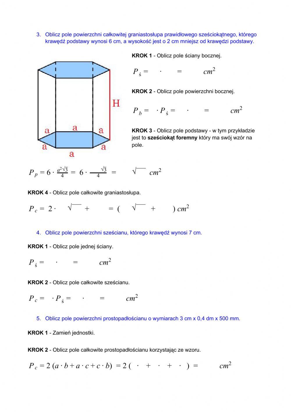 Pole graniastosłupa