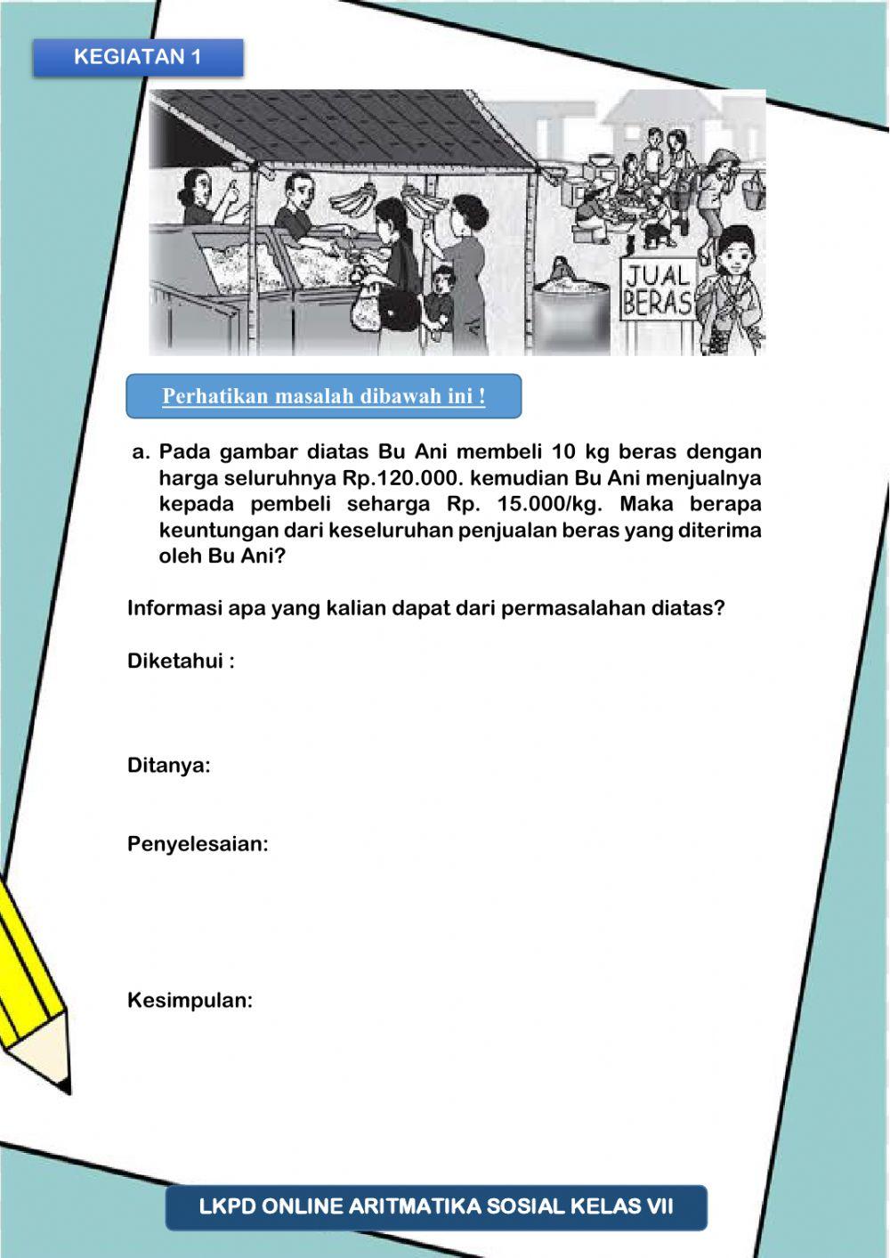 LKPD Aritmatika Sosial (Jual, Beli, Untung, Rugi)