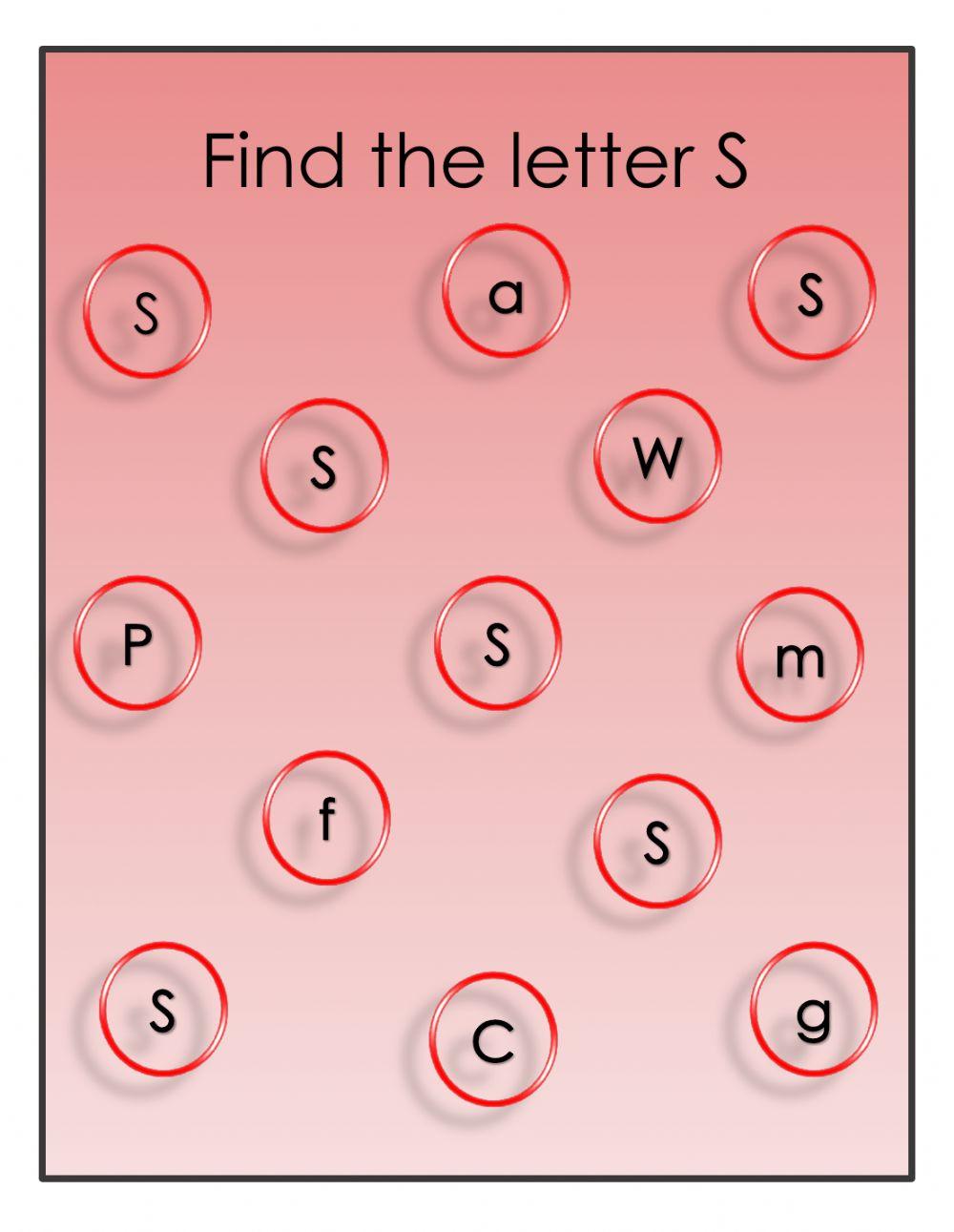 Identifying the letter s