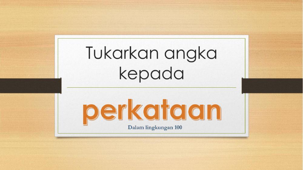 Tulis nombor dalam perkataan