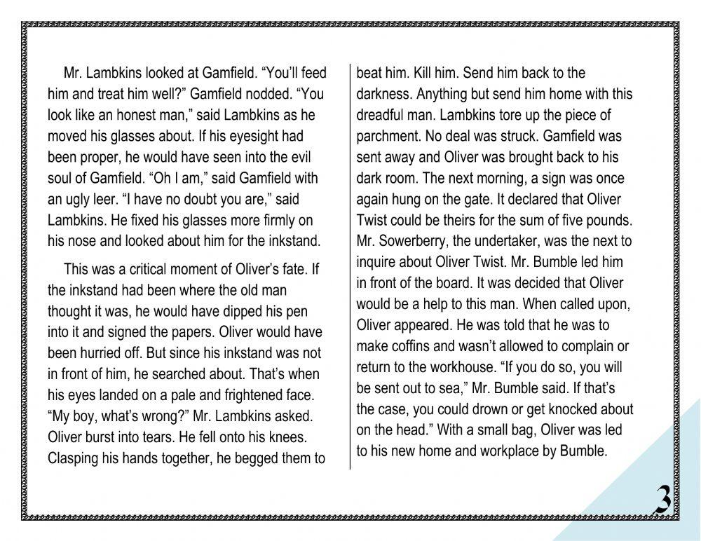 Oliver Twist - Chapter Two (Oliver Becomes an Apprentice)