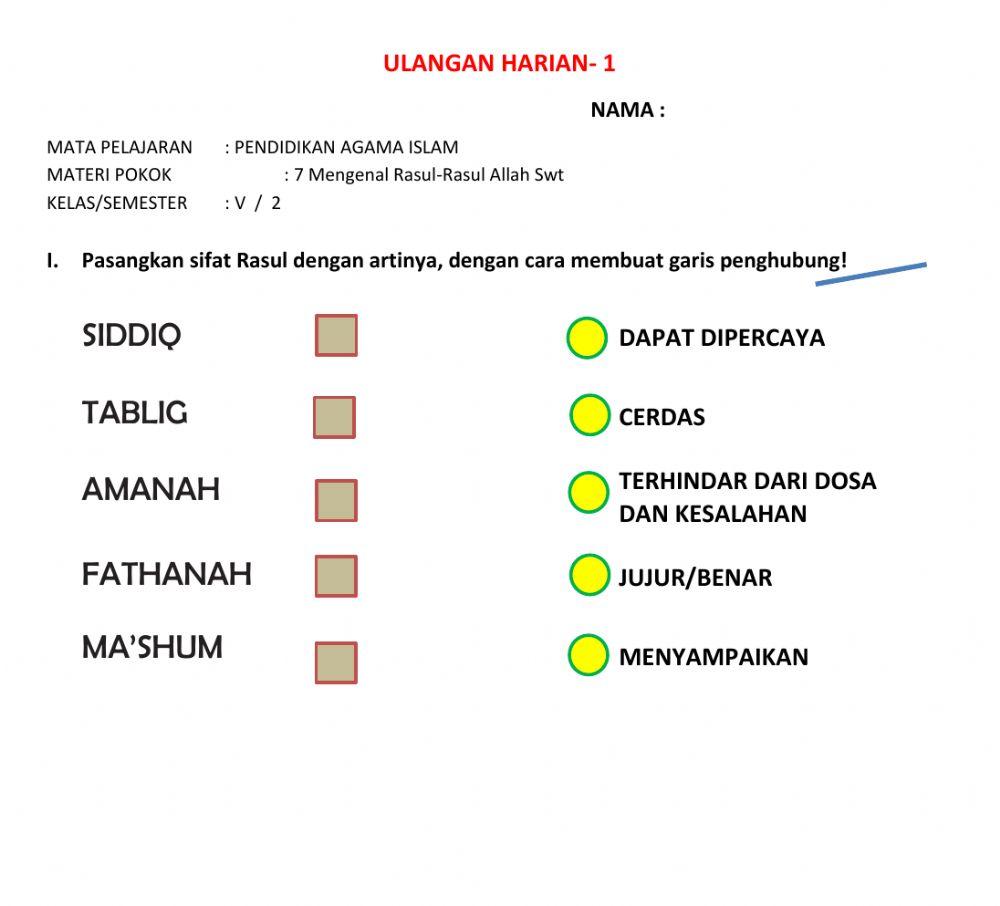 Penilaian PAI kelas 5