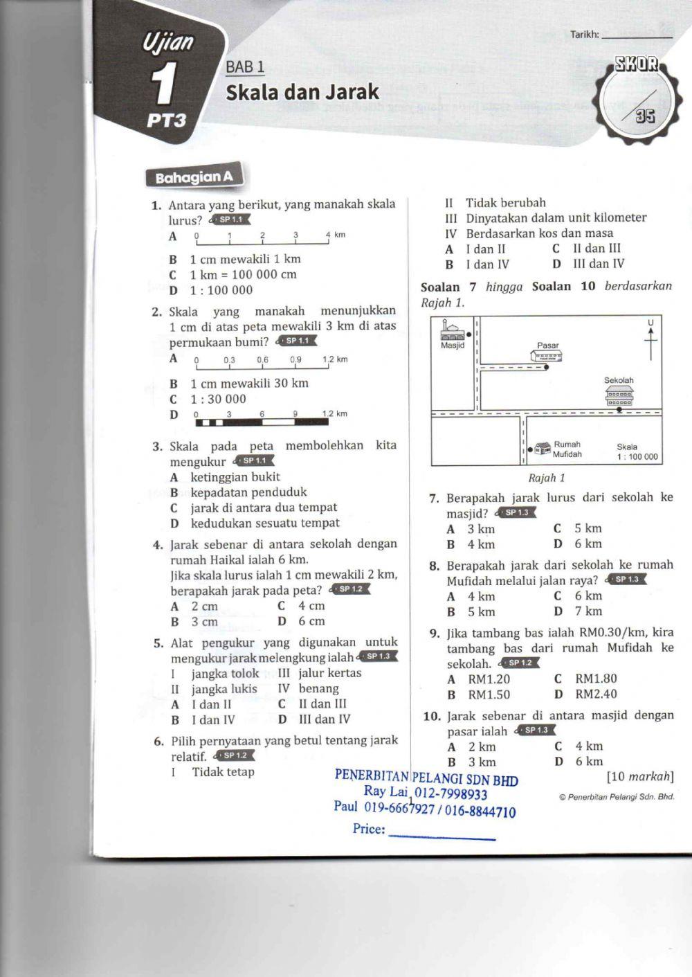 Peperiksaan Akhir Tahun Fasa 1 (Geografi Ting.3 2021)