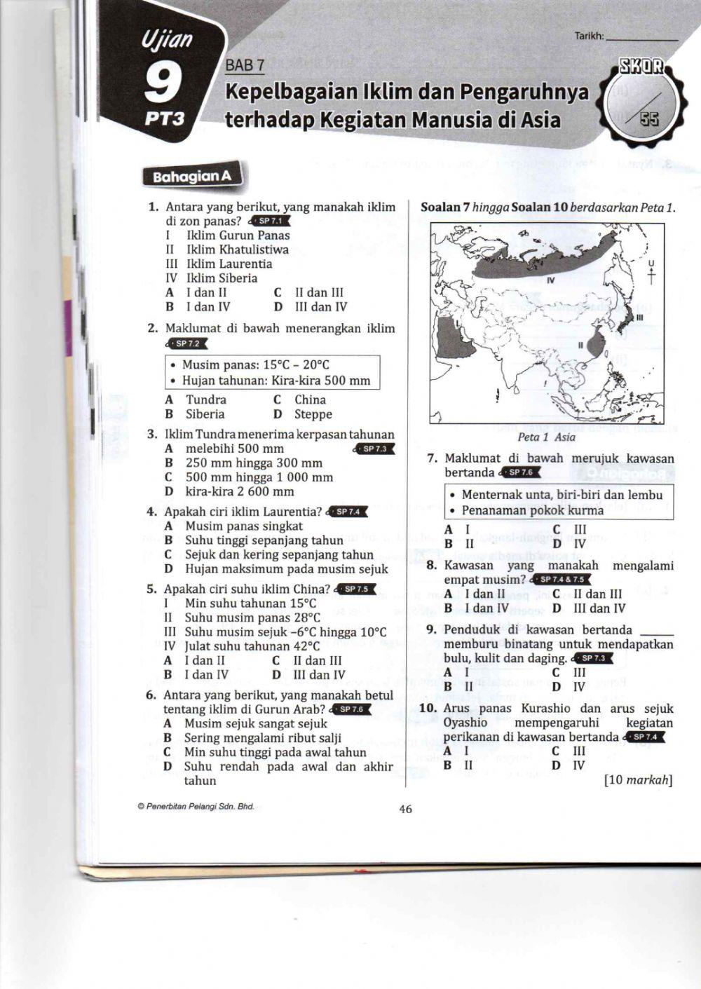 Peperiksaan Akhir Tahun Fasa 1 (Geografi Ting.3 2021)