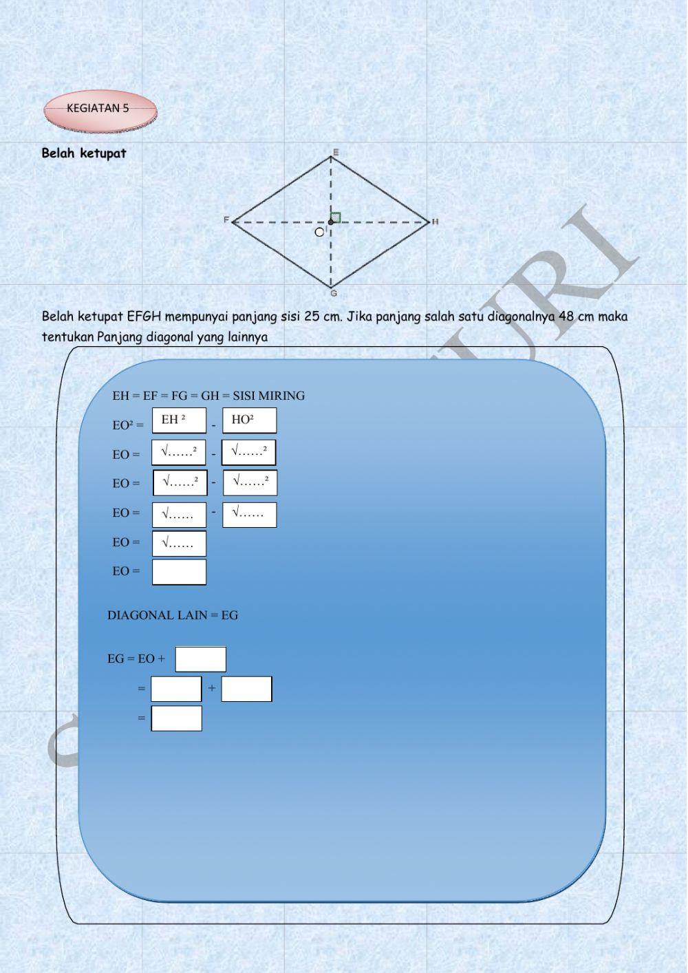 Penggunaan pythagoras pada bangun segi empat
