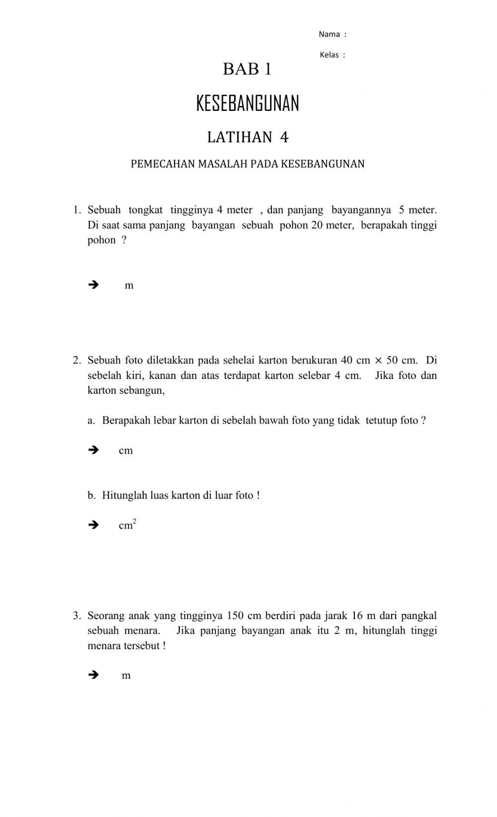 KESEBANGUNAN  Latihan 4