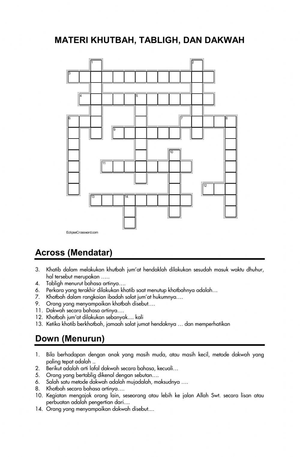 Khutbah, Tabligh, Dakwah