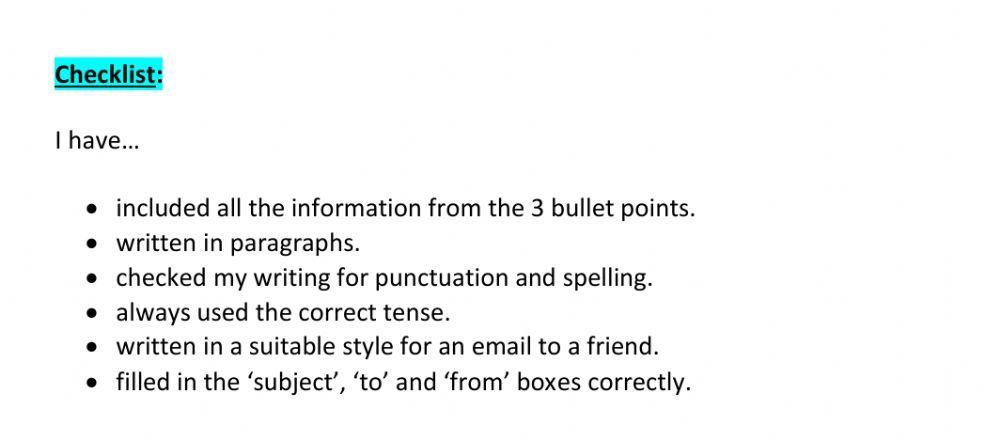 Writing an email to a friend