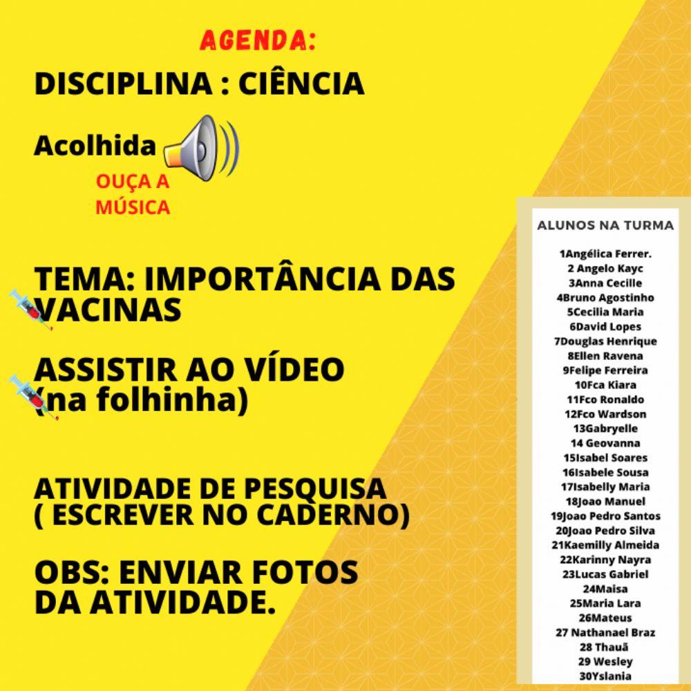 Acolhida e agenda