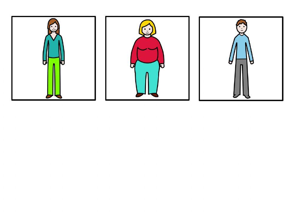 Material Teacch concepto grueso-delgado