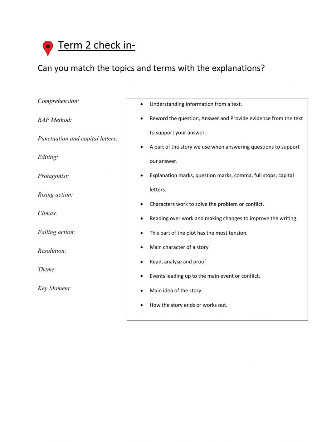 Matching Term 2 Check in