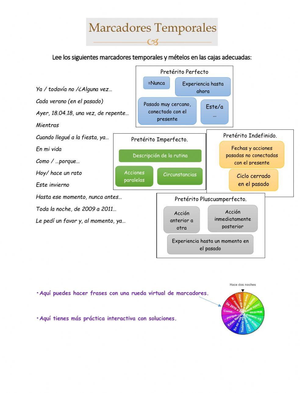 Marcadores temporales de pasados