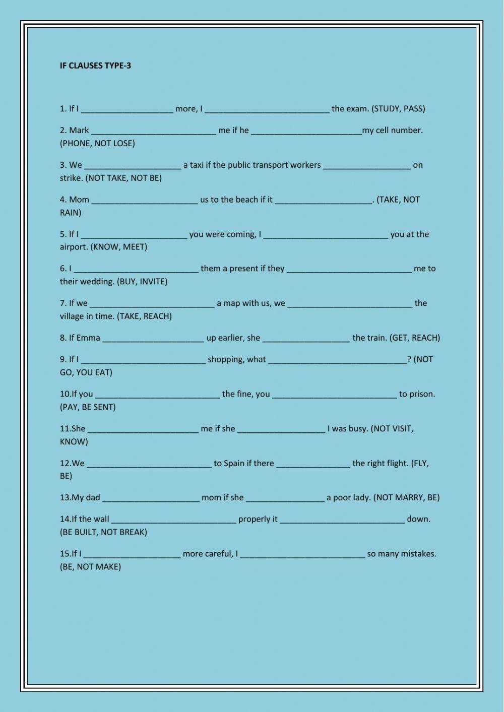 IF Clause Type 3 IF Clause Type 3