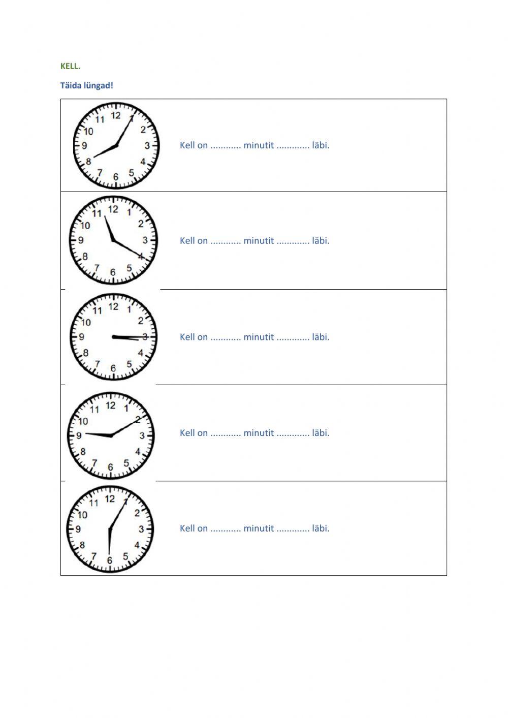 Kell 2.klassile. Väljendid läbi ja pärast