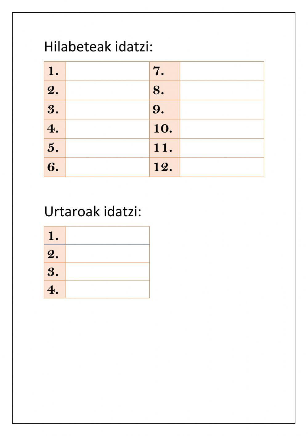 Asteak, hilabeteak, urtaroak