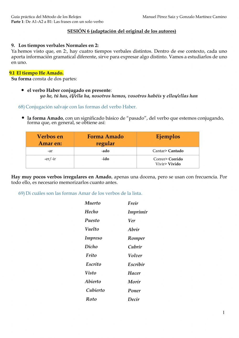 R1 Sesión 6 - Los tiempos normales en 2: