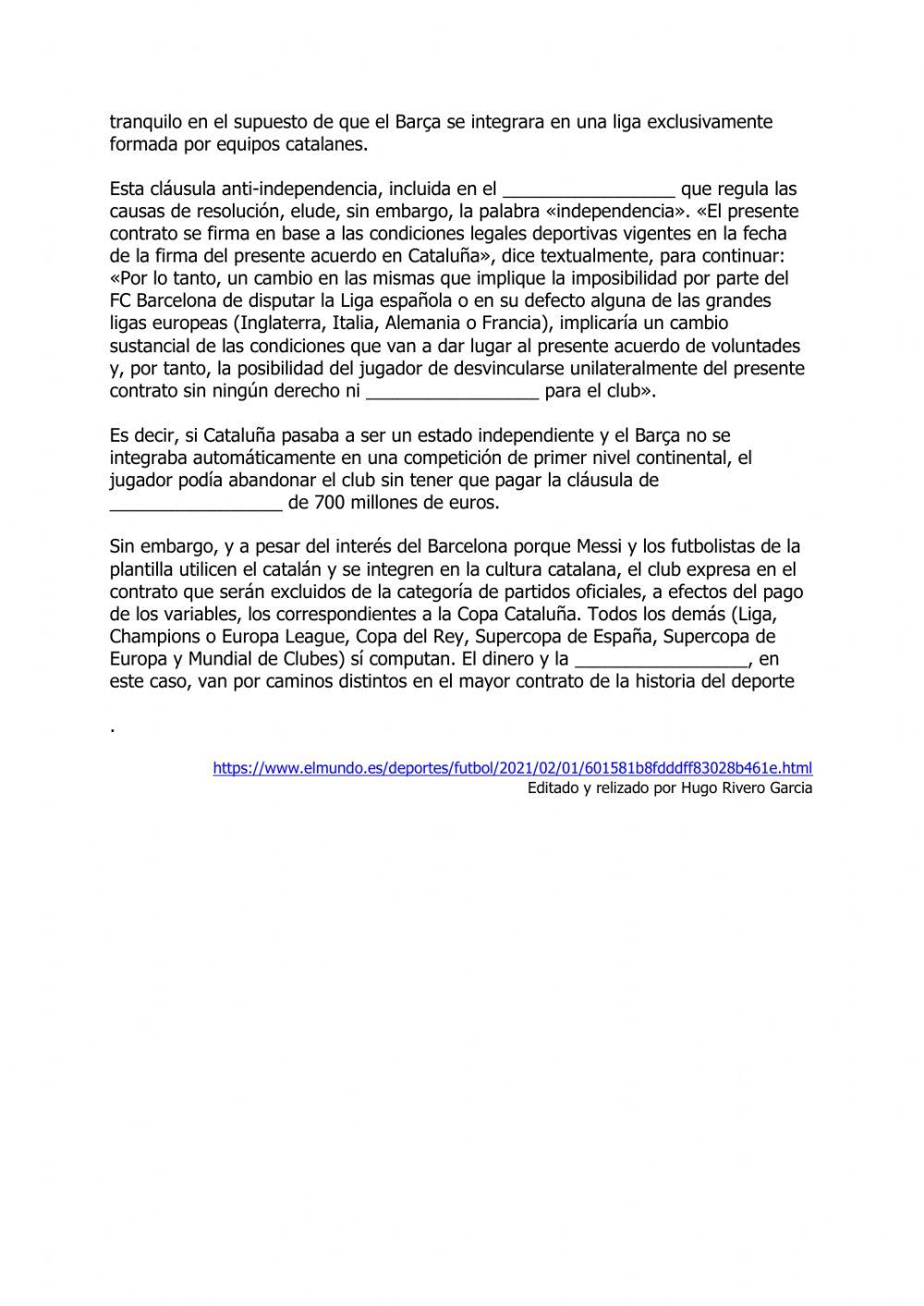 El contrato de Messi