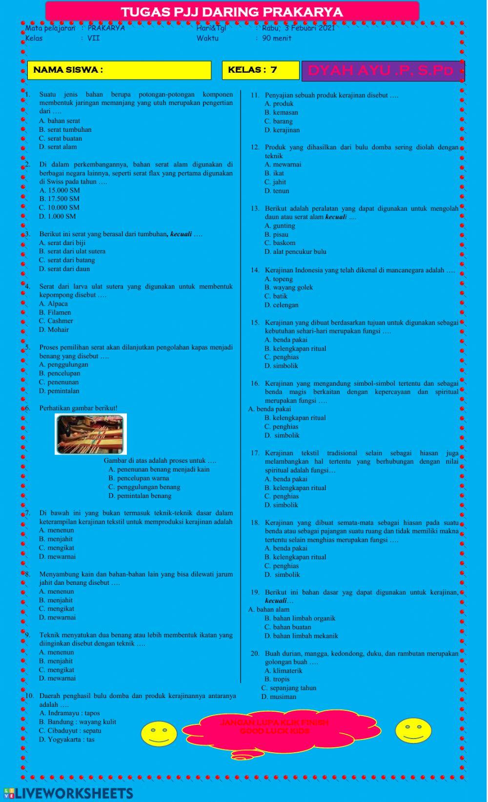 Tugas pjj 15 prakarya kelas 7