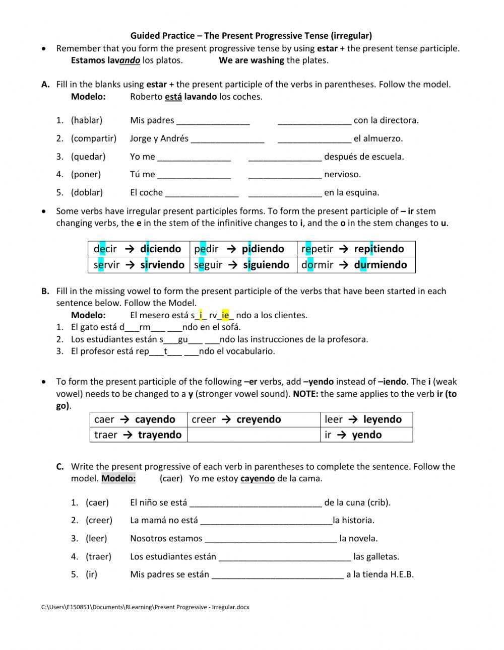 Present Progressive Irregular - Guided Practice worksheet | Live Worksheets Present Progressive Irregular - Guided Practice worksheet | Live Worksheets