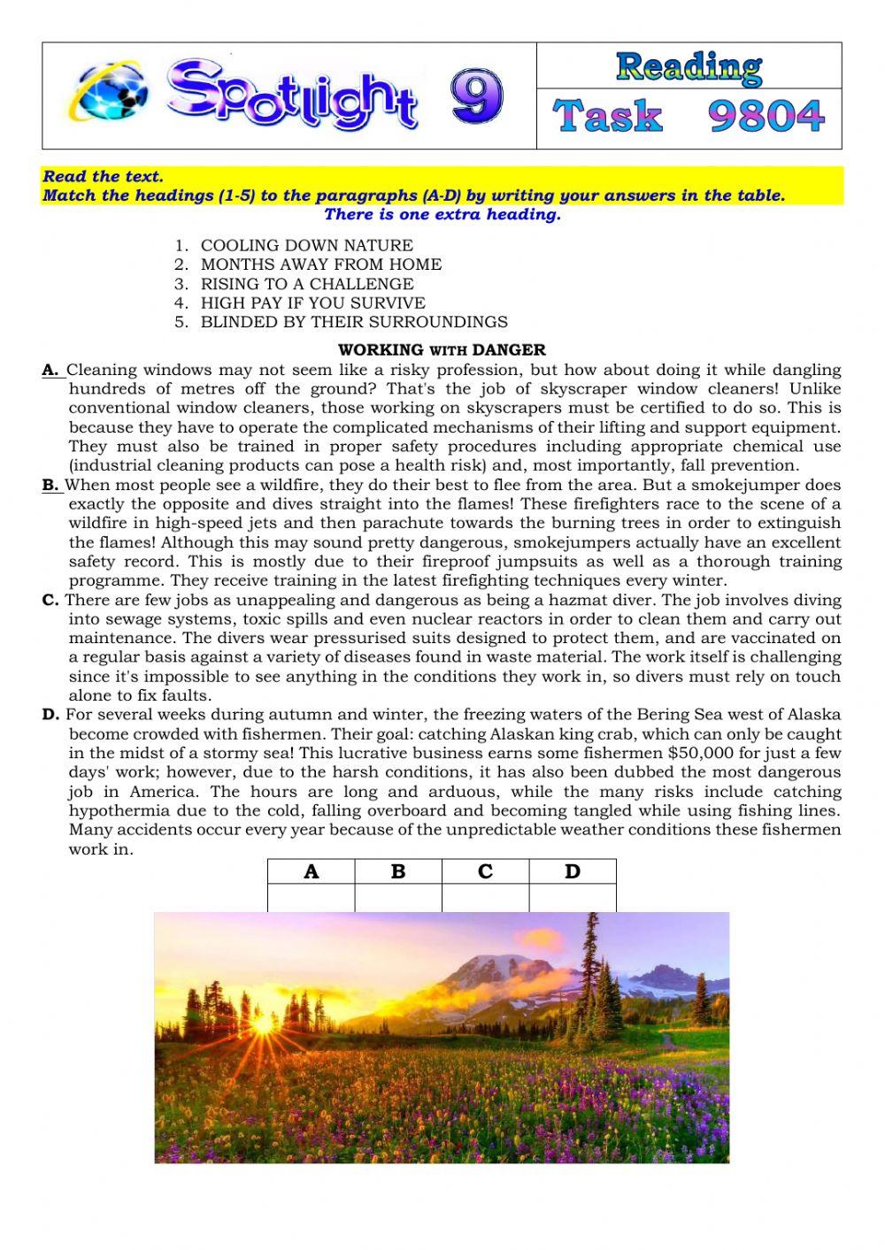 Spotlight 9 Task 9804