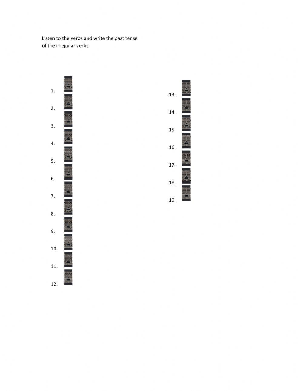Irregular verbs (listen and write)TNF3