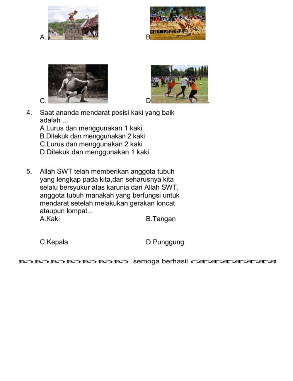 Ulangan harian pjok tema 5