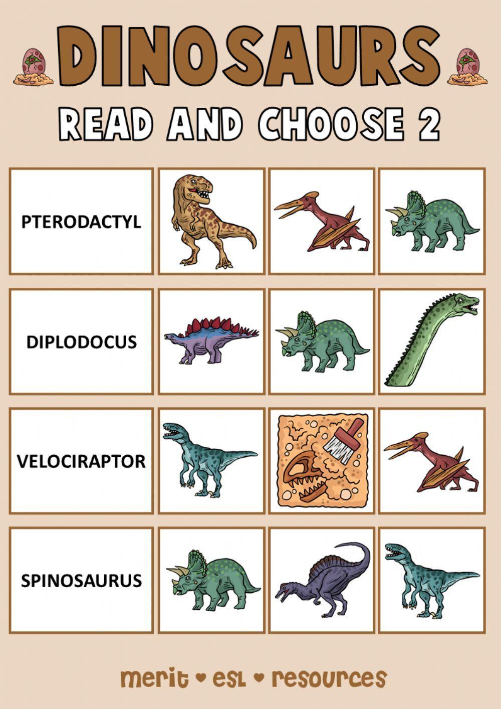 Dinosaurs - Read and choose 2