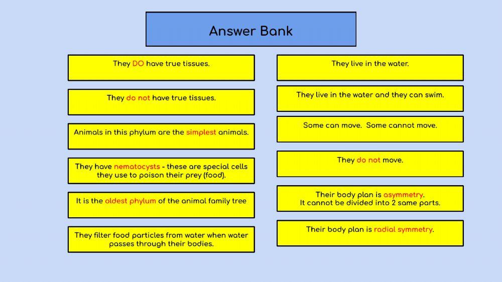 Porifera and Cnidaria