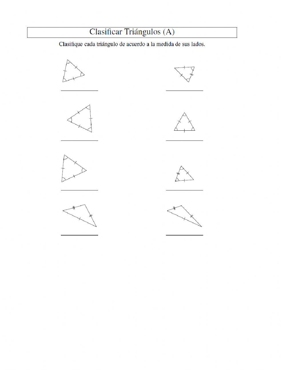 Clasificación de triángulos