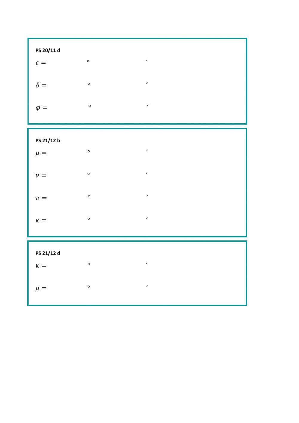 Dopočítávání úhlů