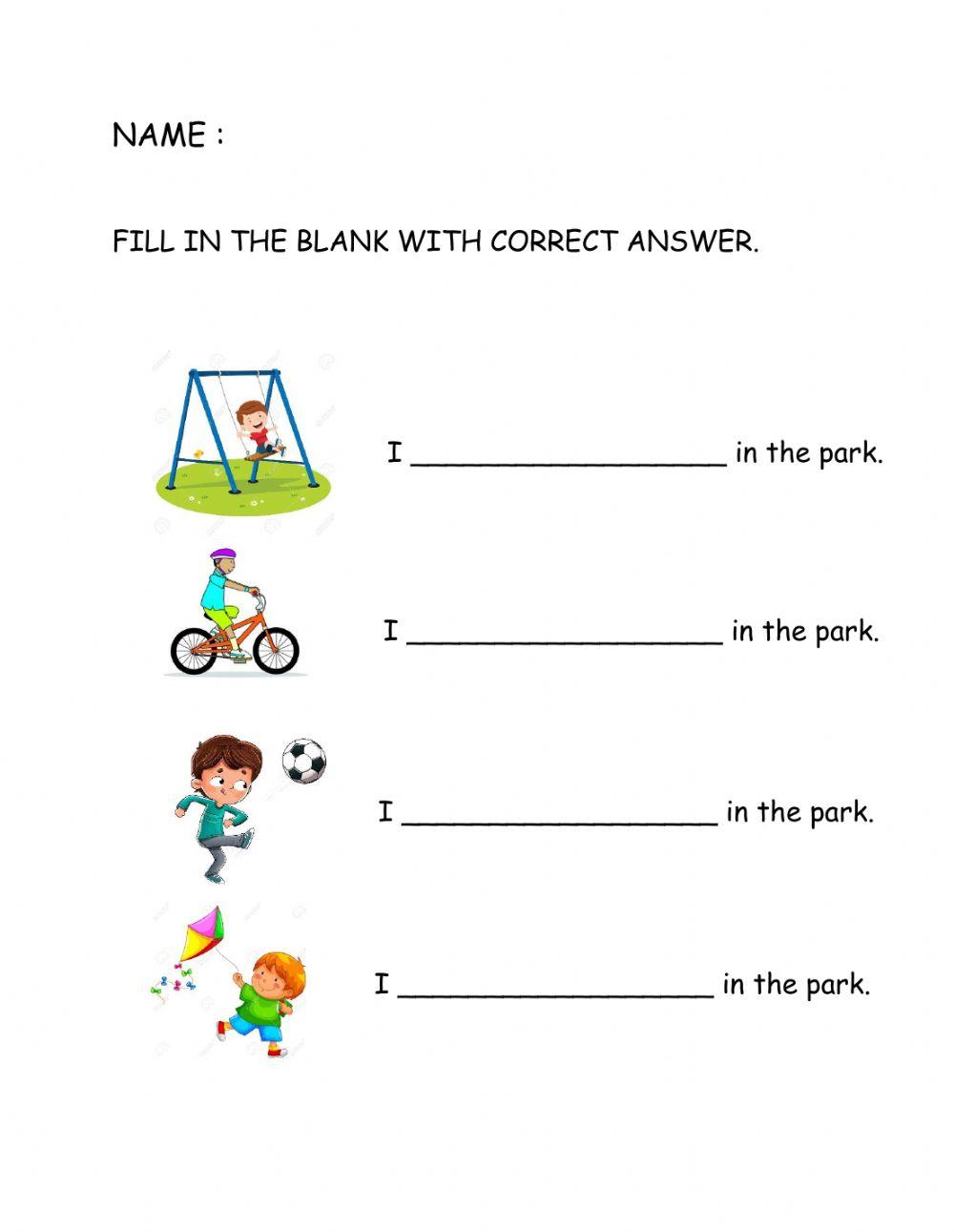 Doing things at the park