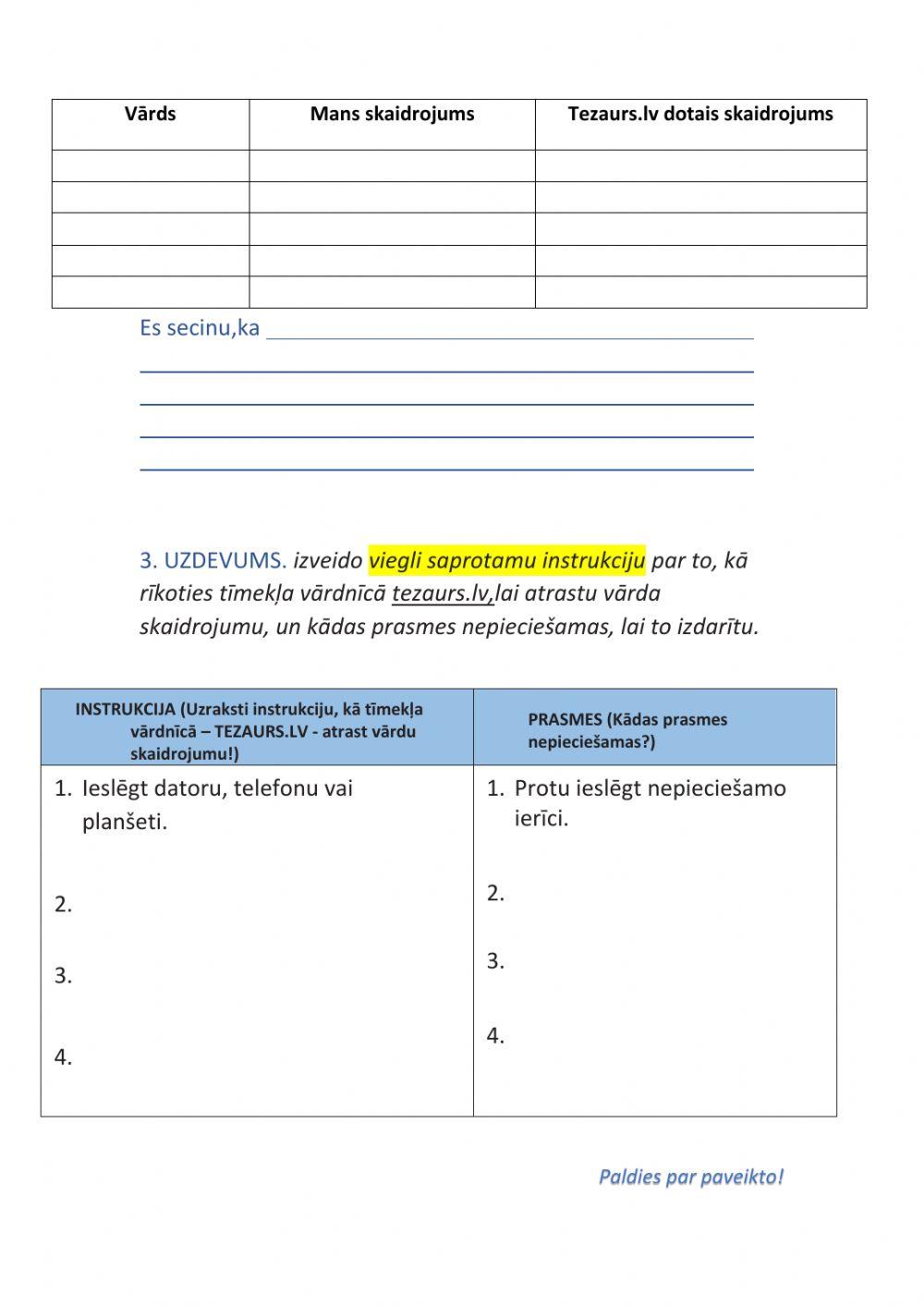 Maizes valoda 4.klase - definīciju veidošana