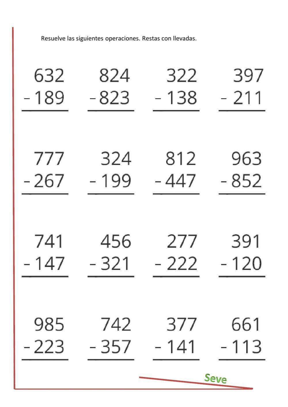 Restas con llevadas