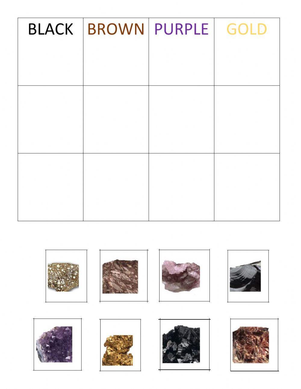 Sorting Rocks worksheet | Live Worksheets