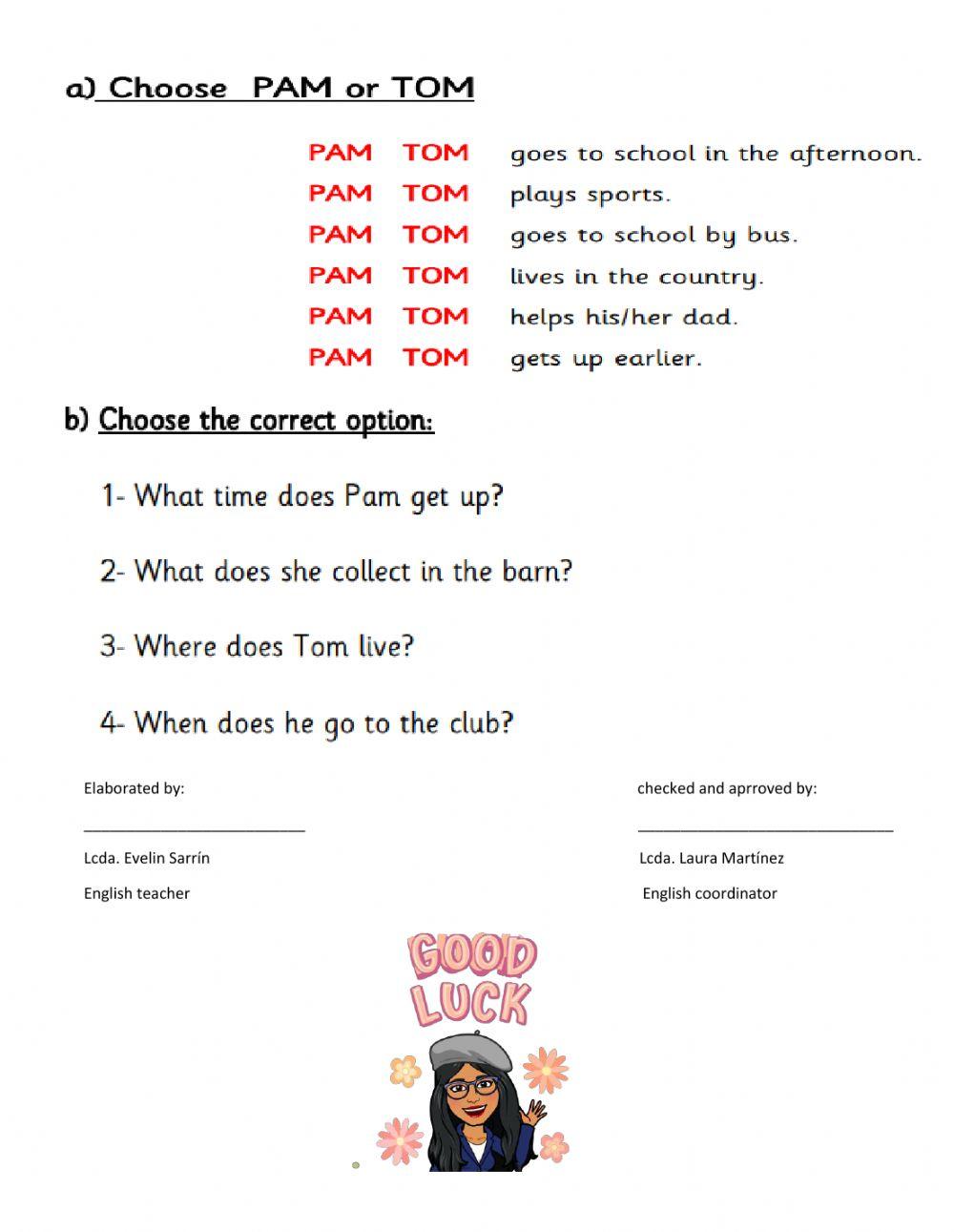 Reading comprehension. Chores