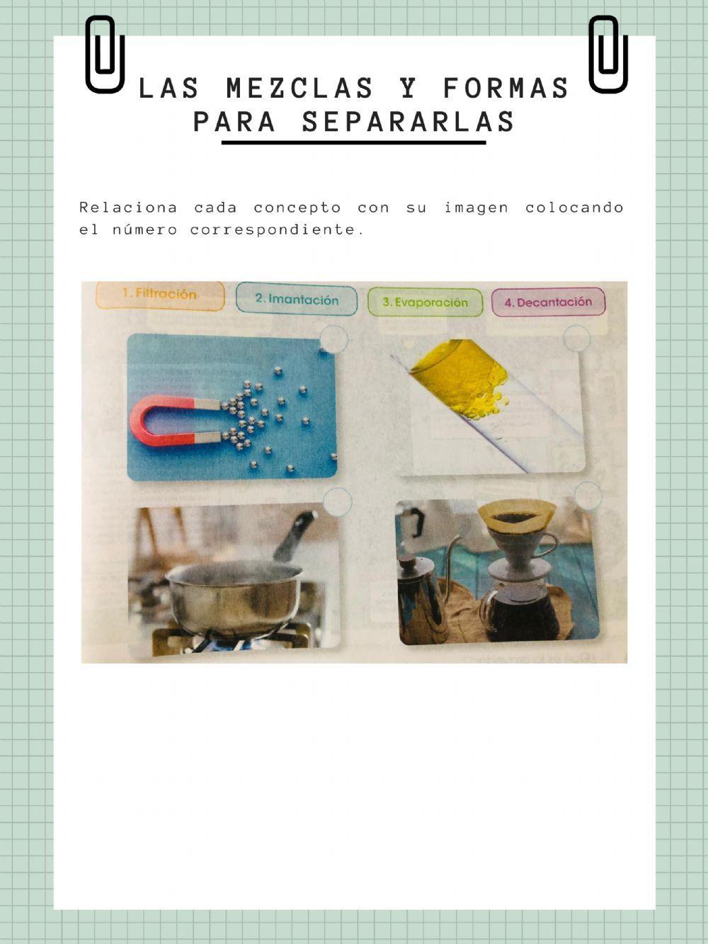 Las mezclas y formas para separarlas