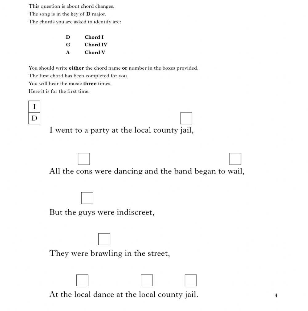 National 5 Practise Chord Changes