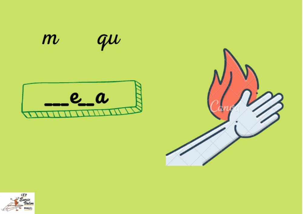 Completa con la letr que falta c qu