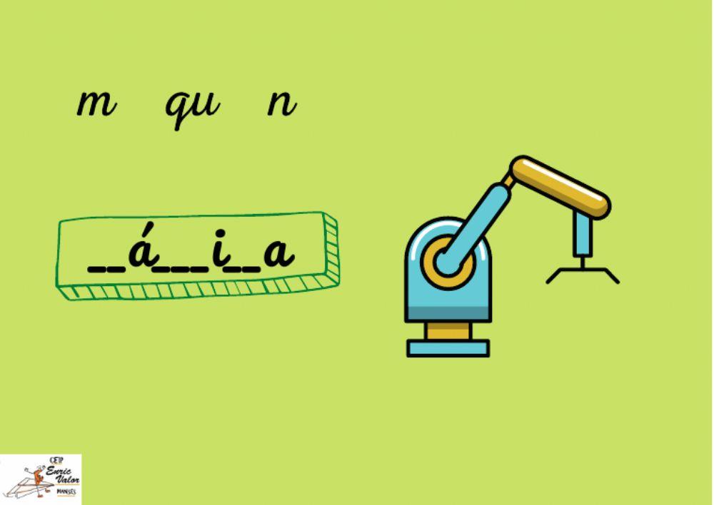 Completa con la letr que falta c qu