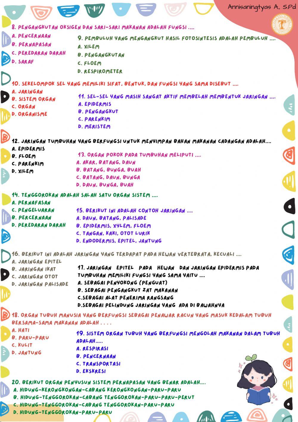 Ulangan Sistem Organisasi Kehidupan