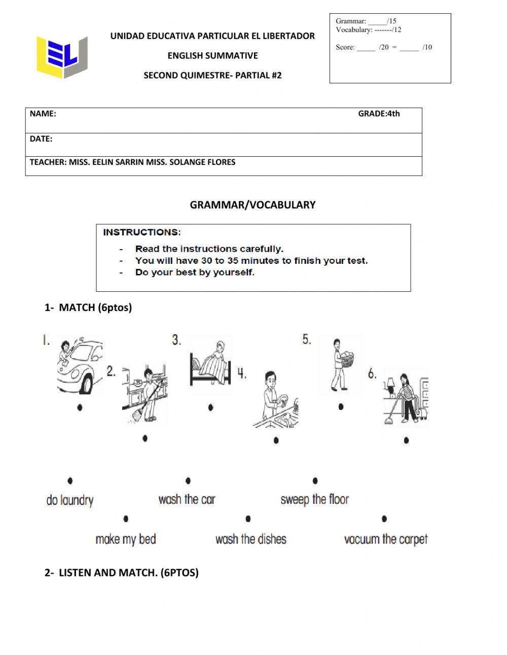 Grammar-vocabulary 2nd partial