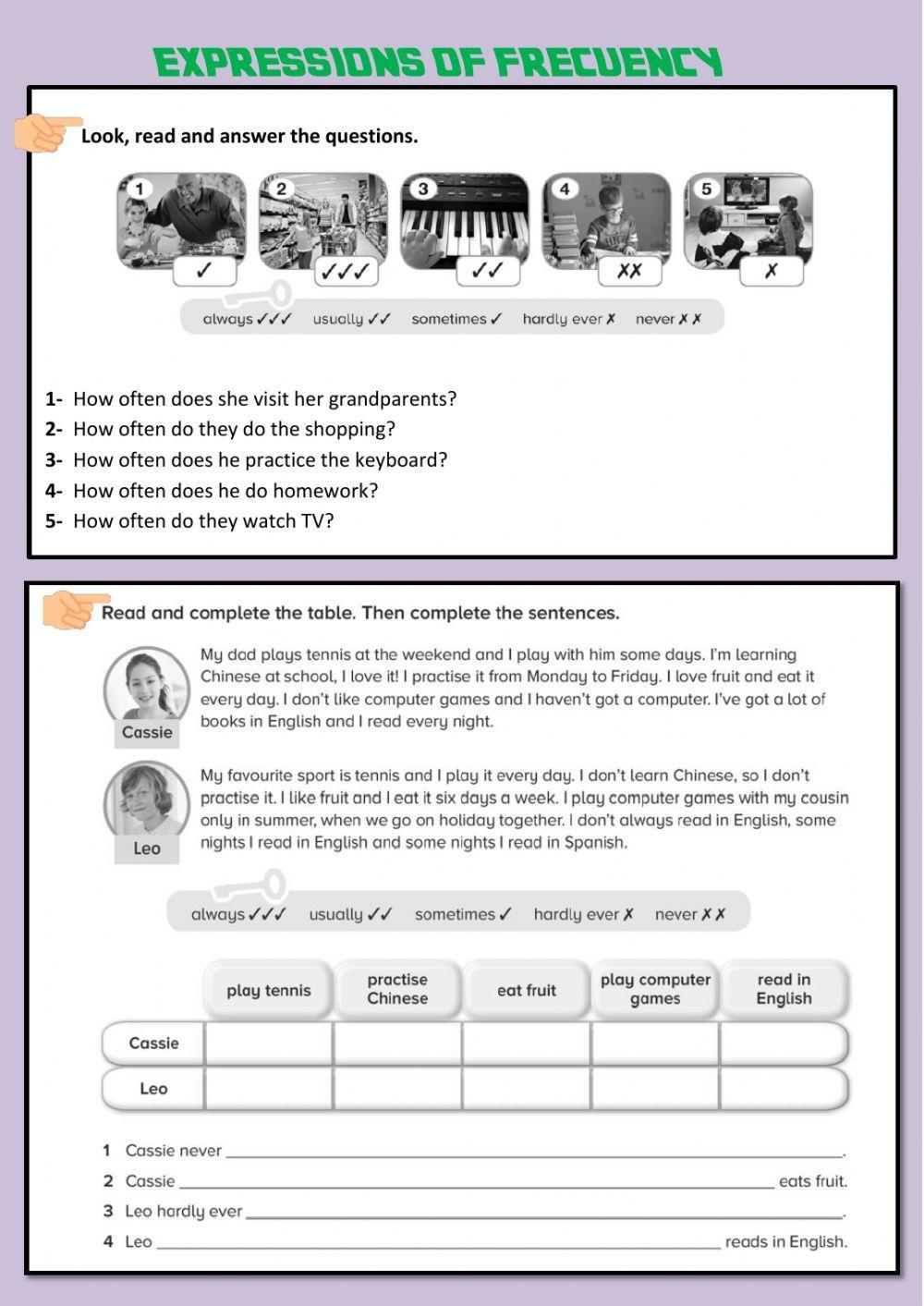 Adverbs of frecuency 2